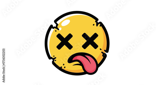 Expression of comedic demise a comical symbol illustrating demise through humor and design