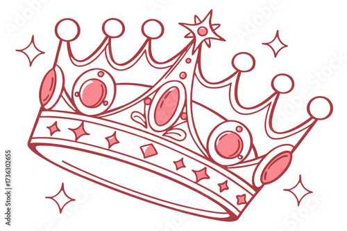 Sparkling pink crown with jewels