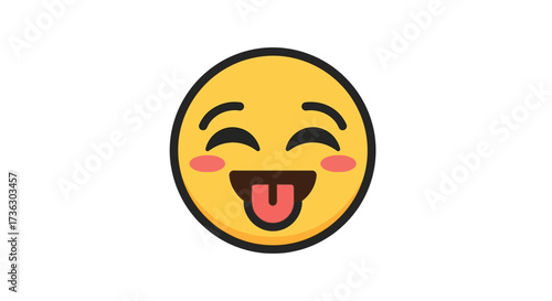 Playful cartoon emoji featuring a cheerful face with its tongue sticking out design