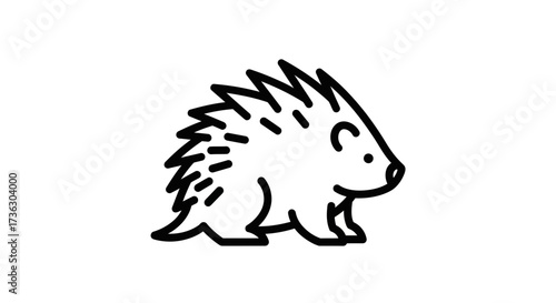 Stylized hedgehog illustration with sharp quills and a minimalist design suitable for logo creation