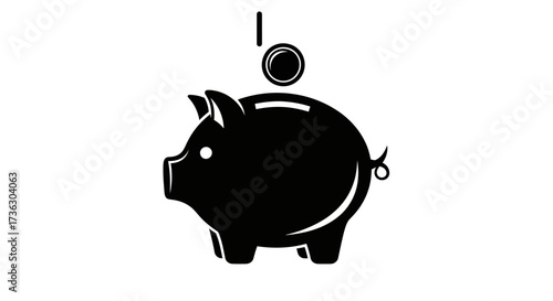 Stylized piggy bank illustration for financial concepts and banking services design