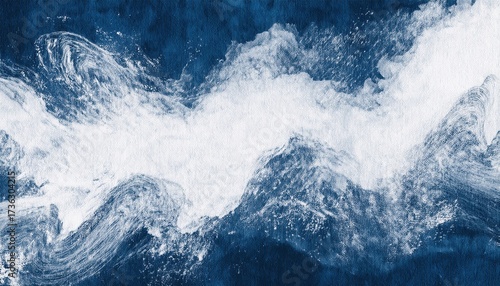 Wallpaper Mural abstract indigo watercolor mountain texture blending frosted peaks and sweeping brushstrokes with airy white space for winter banner or minimalist wallpaper background ambiance Torontodigital.ca