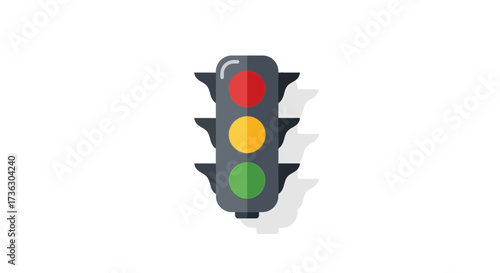 Vector traffic light illustration showcasing modern minimalist design for urban safety and traffic