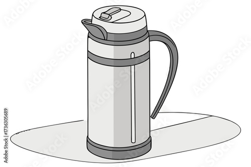Tall insulated thermos jug with handle