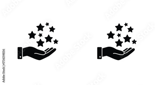 Two hands holding stars a symbol of hope and dreams