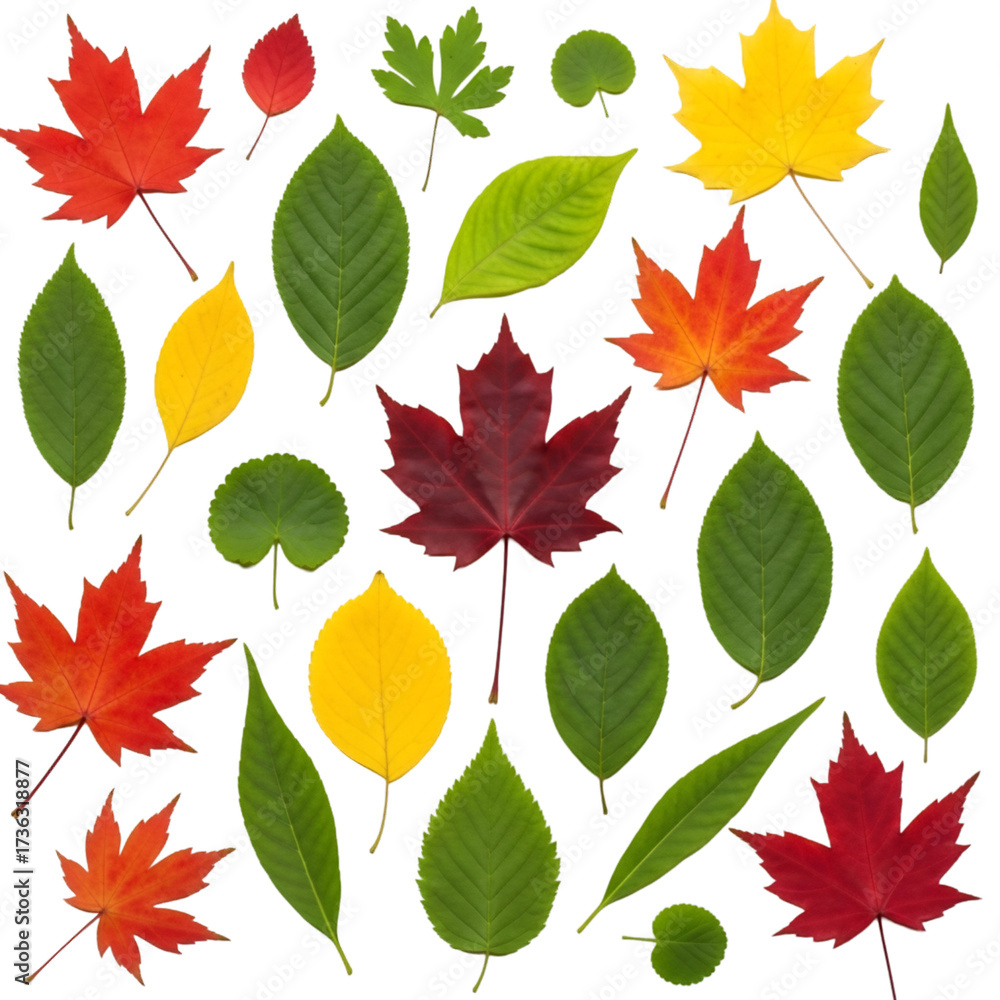 Obraz premium Assortment of Autumn Leaves on Black Background fall
