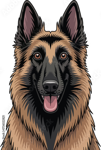 Cute cartoon a illustrator vector Belgian Shepherd