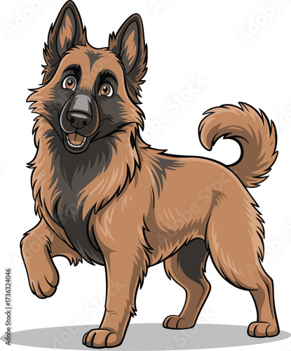 Cute cartoon a illustrator vector Belgian Shepherd