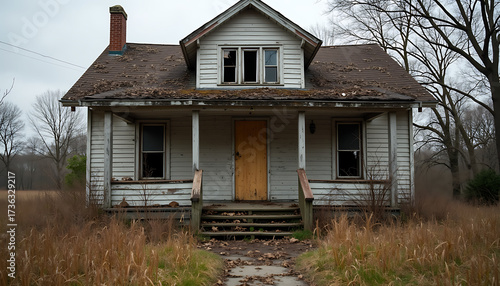 old wooden house in the woods