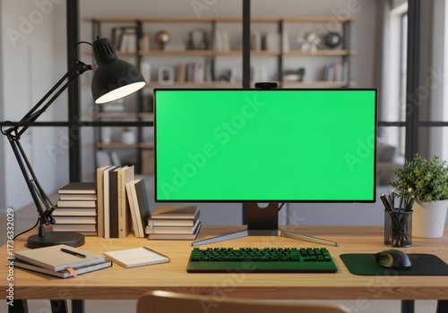 computer chroma monitor with mouse and monitor