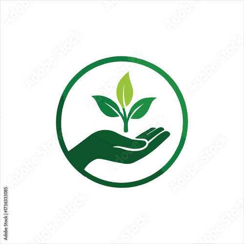 stylized logo featuring a hand with outstretched fingers