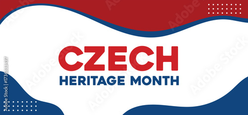 Czech heritage month illustration Banner post design poster Background
