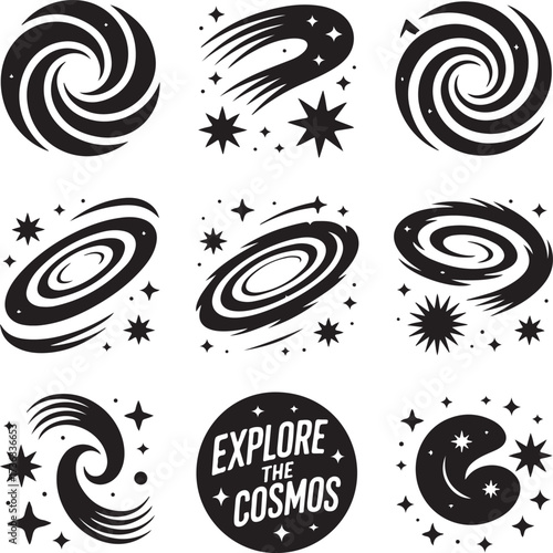Swirling galaxies and shooting stars galaxy spiral
