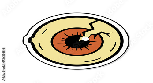 cracked eyeball illustration a damaged eye with sharp cracks on the outer layer perfect for horror themes halloween or medical illustrations sticker