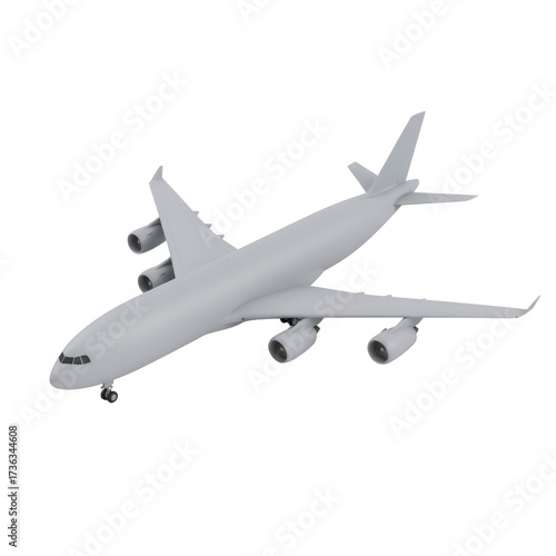 Wallpaper Mural Aerodynamic phantom modern passenger airplane soaring on an isolated view Torontodigital.ca