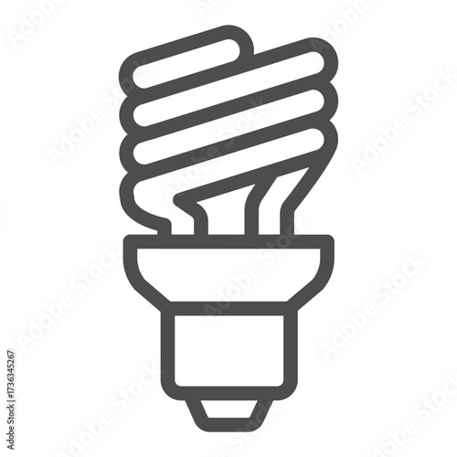 Fluorescent lightbulb line icon, eco lamp concept. Vector graphics. Lamp sign on white background, outline style icon for mobile or web design.