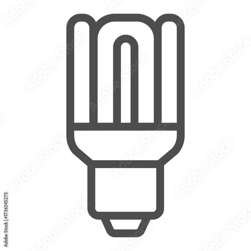 Fluorescent lightbulb line icon, eco lamp concept. Vector graphics. Lamp sign on white background, outline style icon for mobile or web design.