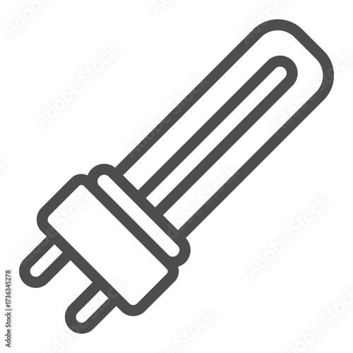 Fluorescent light bulb line icon, eco lamp concept. Vector graphics. Mini lamp sign on white background, outline style icon for mobile or web design.