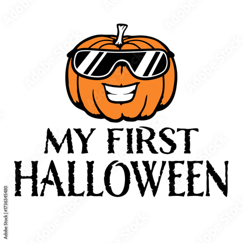 Pumpkin My First Halloween Baby Cute Funny Milestone Celebration Design