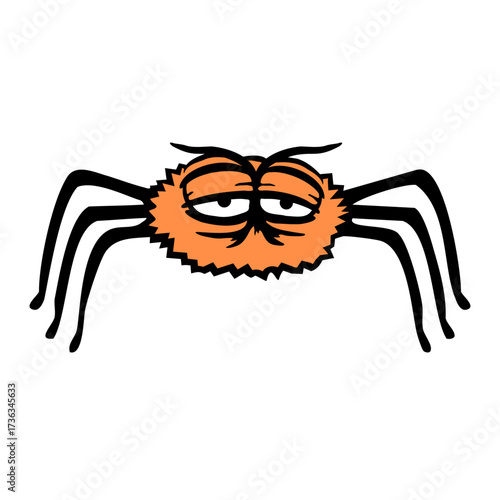 Spider Annoyed Tired Cute Little Halloween Spooky Funny Cartoon