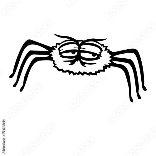 Spider Annoyed Tired Cute Little Halloween Spooky Funny Cartoon