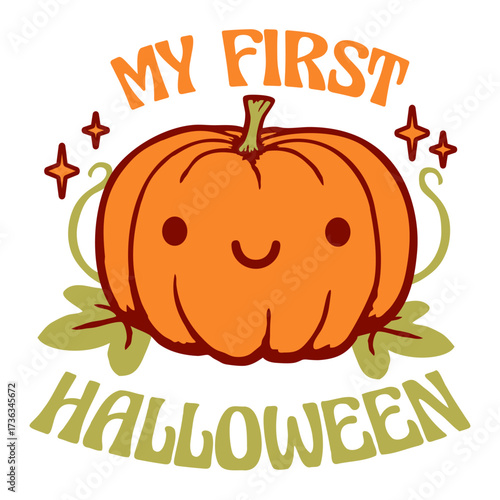 Pumpkin My First Halloween Baby Cute Funny Milestone Celebration Design