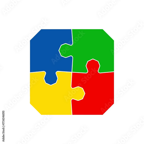 Colorful Puzzle Pieces Forming a Square