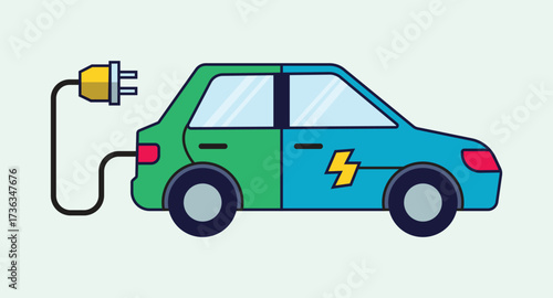 Modern electric car charging symbolizing sustainable transportation and future mobility