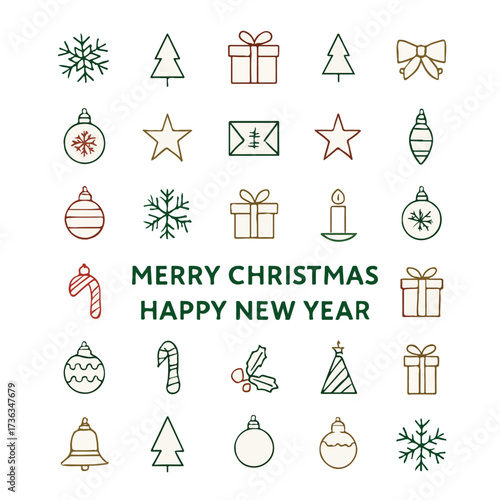 christmas icons set