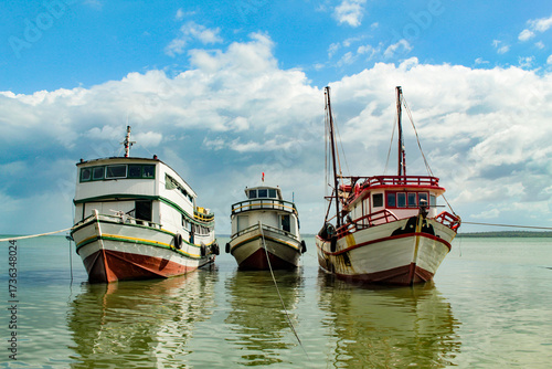 Handmade wooden boats in the bay of São José, state of Maranhão, Brazil