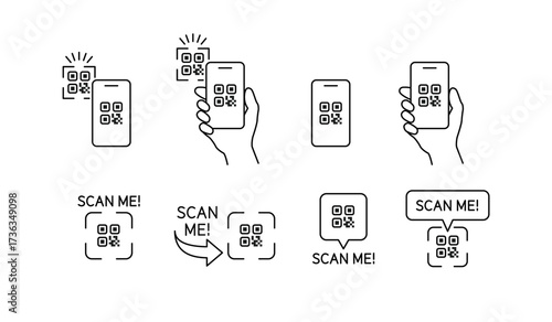 Icon to scan the QR code with your smartphone. "Scan me" icon