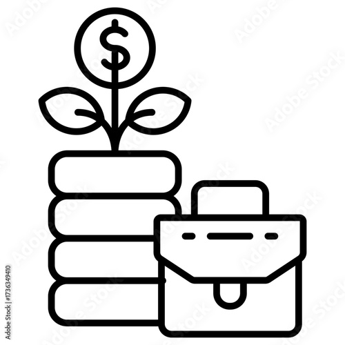 Investment Portfolio Outline Icon