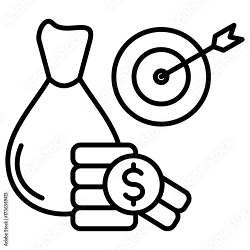 Financial Goal Outline Icon