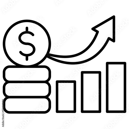 Wealth Growth Outline Icon
