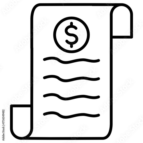Expense Report Outline Icon