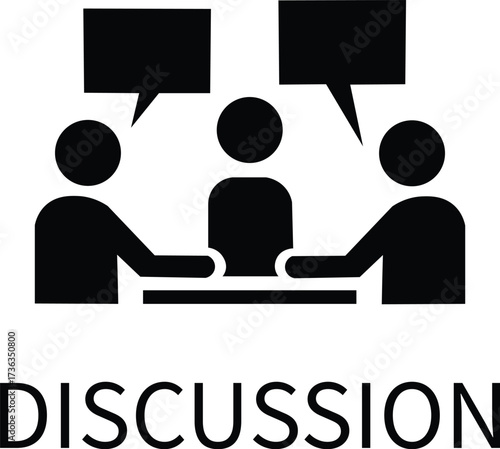 Discussion icon ,black color, meeting, business icon.