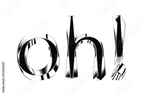 Chrome "oh!" exclamation on a white background expressing surprise and excitement