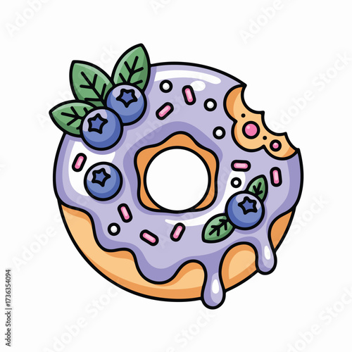 Cute, colorful vector illustration of food objects like an apple, Easter egg, and apple pie dessert with a fun design