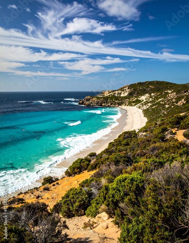 Coastal landscape of a pristine beach