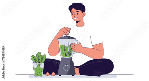Healthy Lifestyle Blending Green Smoothies For Nutrition