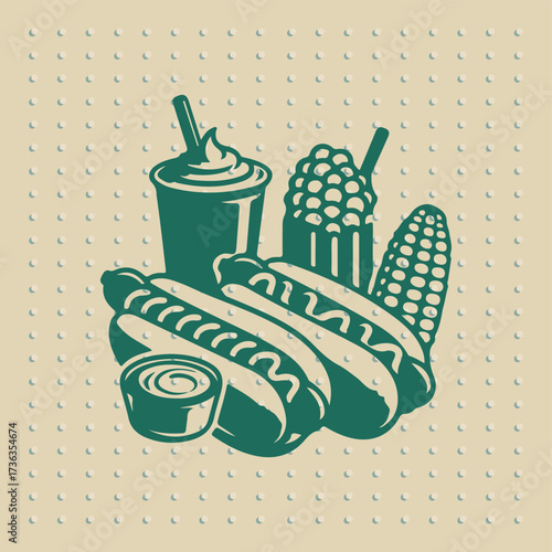 vector " corndog  " illustration vector Design white background
