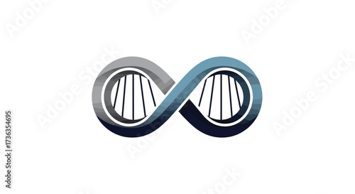 Editable vector infinity symbol dna helix abstract logo design for science genetics biotechnology and innovation