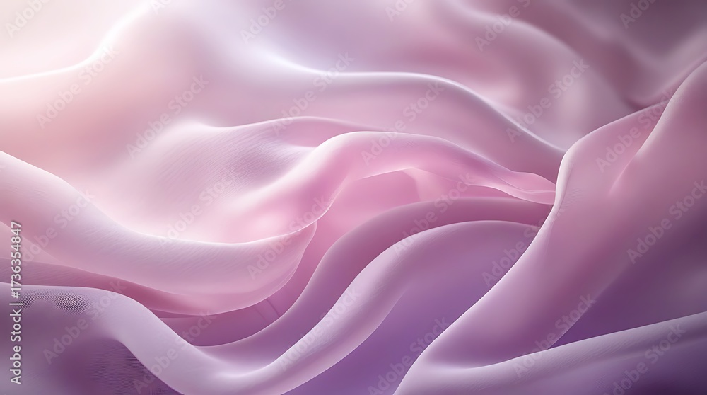 Obraz premium Soft elegant lavender pink silk fabric flowing in gentle waves abstract background