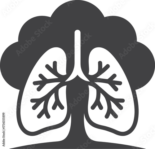Tree shaped like human lungs symbolizing nature and health