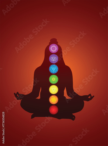 Meditative Journey Through Seven Chakras Balancing Energy Within Human Spiritual Awakening