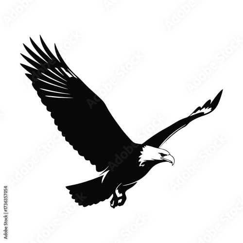 Soaring Bald Eagle Silhouette in Flight
