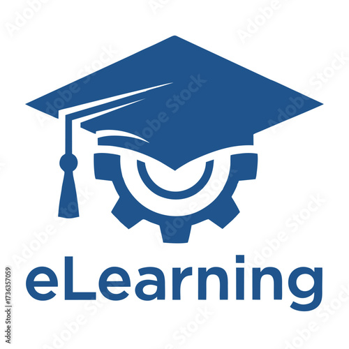 eLearning Concept Graduation Cap and Gear