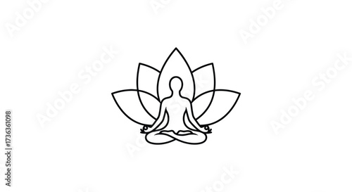 Editable vector meditation yoga lotus pose vector illustration for wellness mindfulness relaxation and spiritual practice