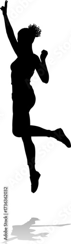 Happy Woman Jumping For Joy...