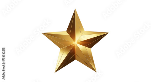 Shimmering golden star symbol of success excellence and achievement isolated on black